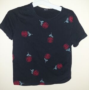 Black shirt roses